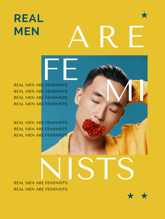 Ontwerpsjabloon van Poster US van Phrase about Men are Feminists