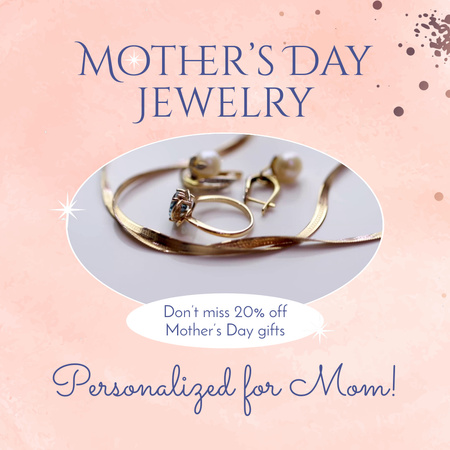 Platilla de diseño Mother's Day Personalized Jewelry With Discount Animated Post