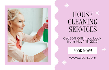 Cleaning Services Booking Offer Flyer 5.5x8.5in Horizontal Design Template