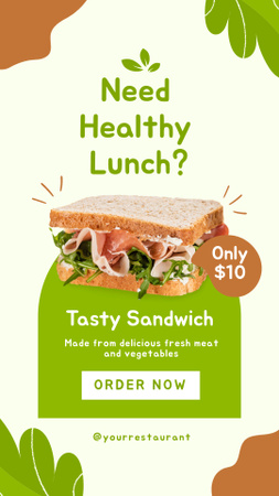 Anúncio de almoço saudável Instagram Story Modelo de Design
