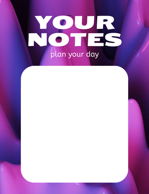 Daily Planner With Bright Purple Texture Notepad 107x139mm tervezősablon