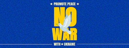 Pigeon with Phrase No to War in Ukraine Facebook cover Tasarım Şablonu