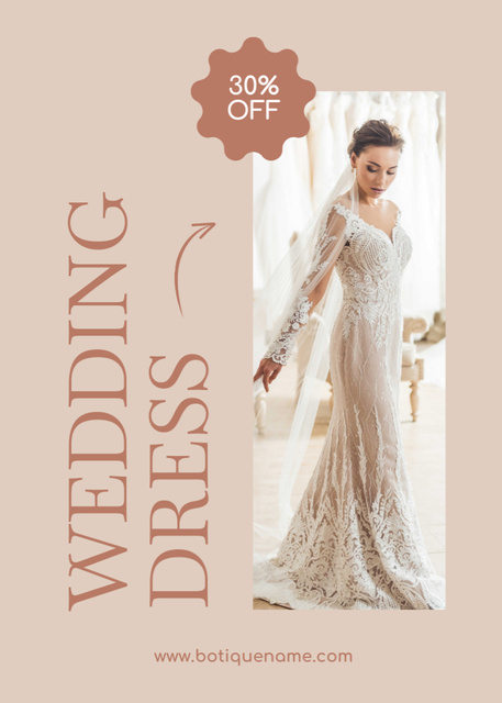Designvorlage Wedding Dresses Discount für Flayer