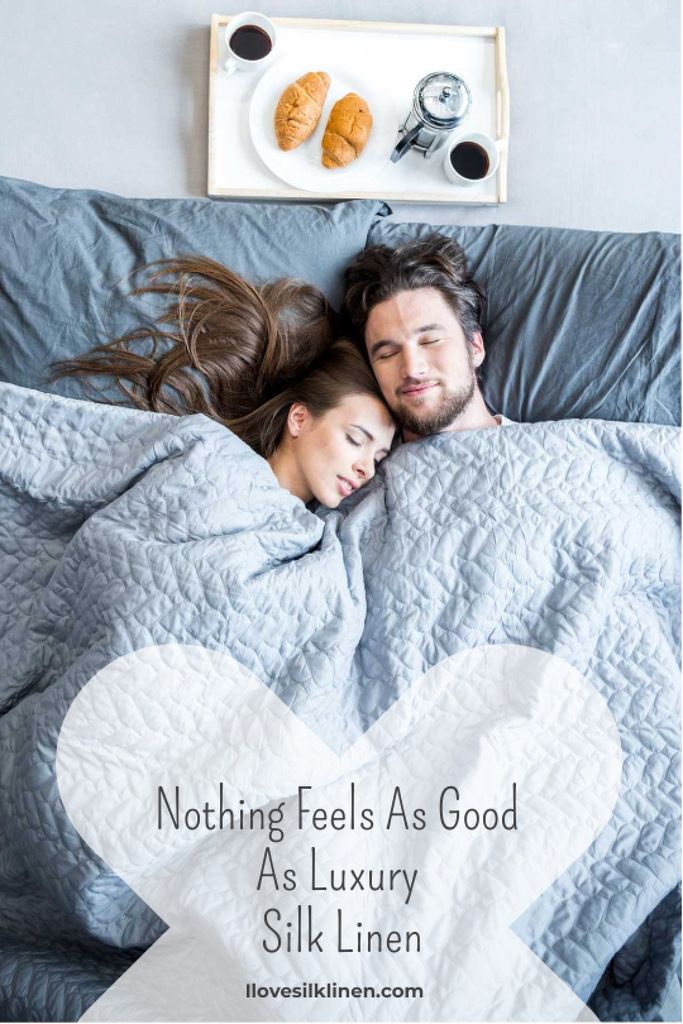 Bed Linen ad with Couple sleeping in bed Tumblr tervezősablon