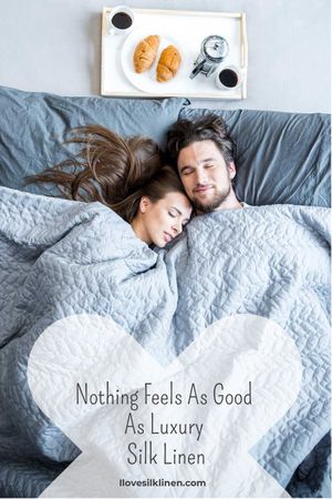 Plantilla de diseño de Anuncio de ropa de cama con pareja durmiendo en la cama Tumblr 
