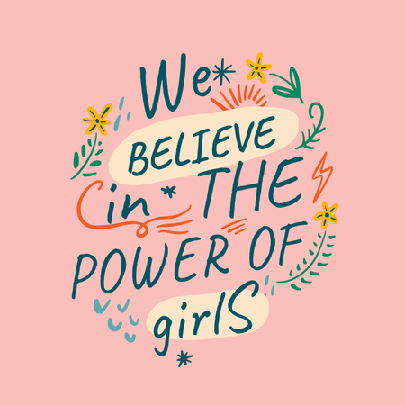 Girl Power Inspiration on pink Instagram tervezősablon