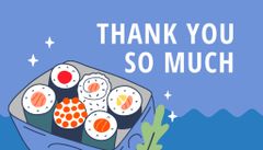 Sushi Restaurant Blue Illustrated Ad