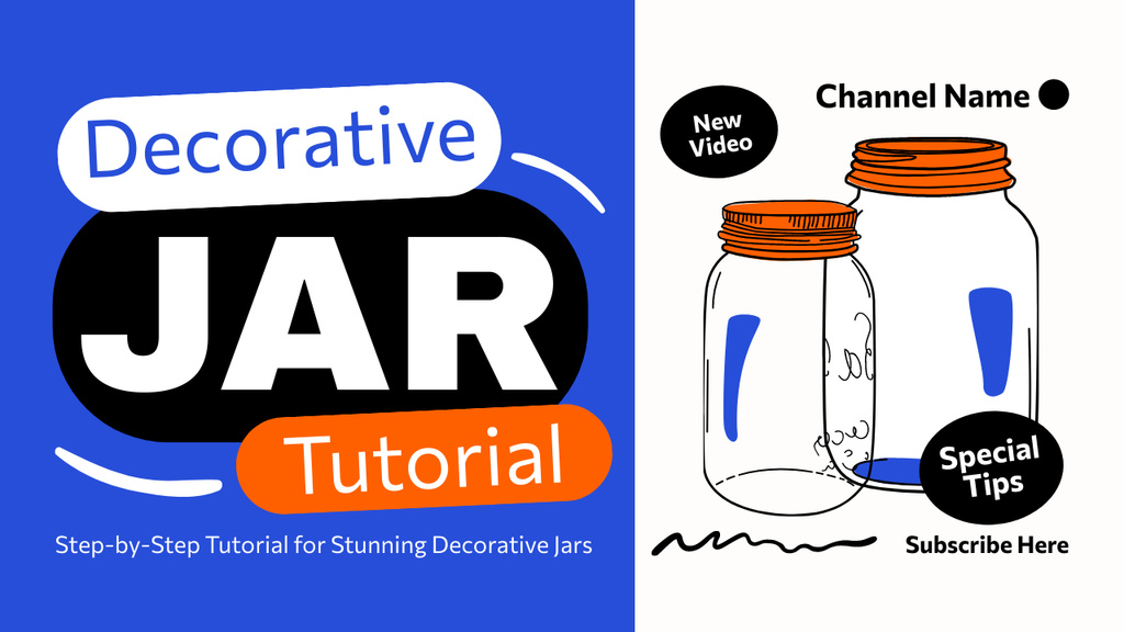 Decorative Jar Tutorial Youtube Thumbnail tervezősablon
