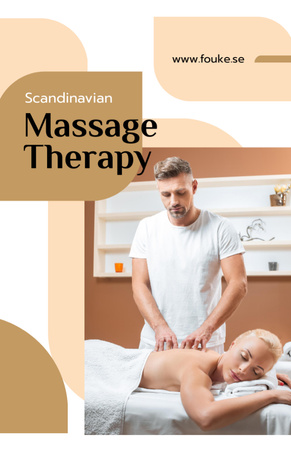 Massage Salon Ad Masseur by Relaxed Woman Flyer 5.5x8.5in Design Template
