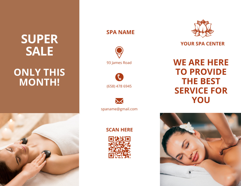 Spa and Wellness Center Services with Collage Brochure 8.5x11in – шаблон для дизайна