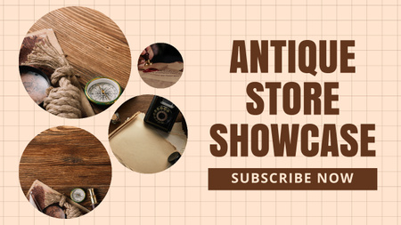 Ontwerpsjabloon van Youtube Thumbnail van Antiekwinkels Showcase met collage