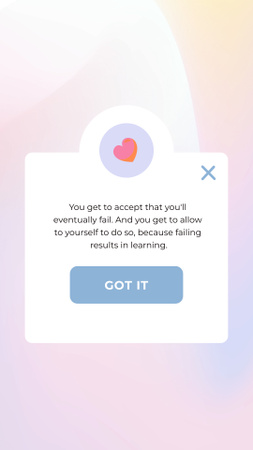 Motivational Phrase about accepting Fail Instagram Story Design Template