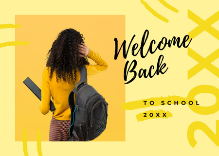 Female student with backpack Postcard 5x7in Design Template