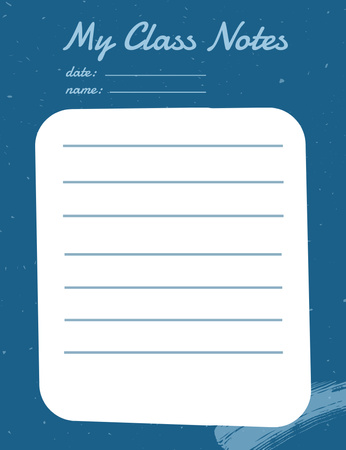 Simple Class Planner in Blue Notepad 107x139mm Tasarım Şablonu