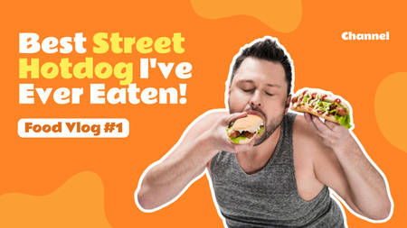 Designvorlage Beste Straßen-Hot-Dog-Werbung für Youtube Thumbnail