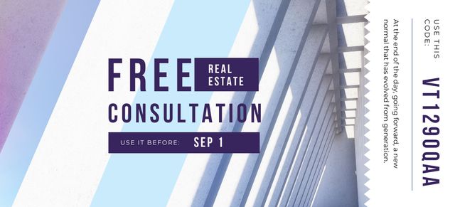Offer of Real Estate Consultation Coupon 3.75x8.25in Design Template