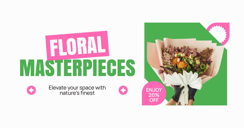 Modèle de visuel Discount on Creating Exclusive Bouquets from Fresh Flowers - Facebook AD