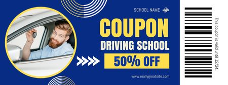 Professional School's Car Driving Training With Discounts Voucher Coupon Design Template