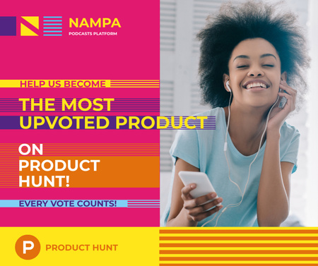Plantilla de diseño de Product Hunt Campaign For Upvoted Product Facebook 