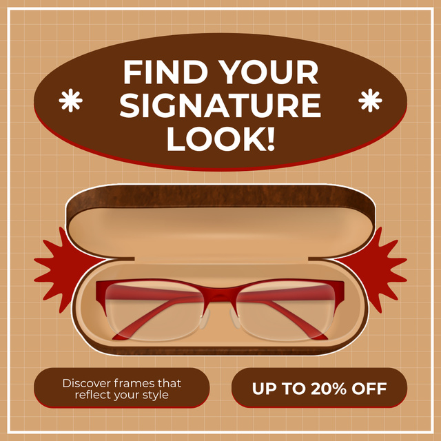Discount on Glasses for Stylish Look Instagram Design Template