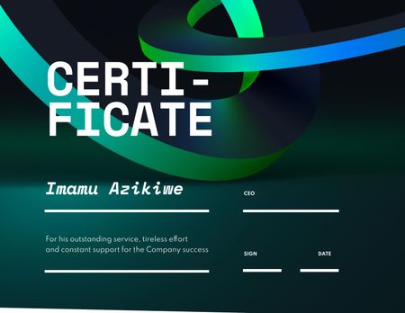 üzleti teljesítmény kitüntetés absztrakt illusztrációval Certificate tervezősablon