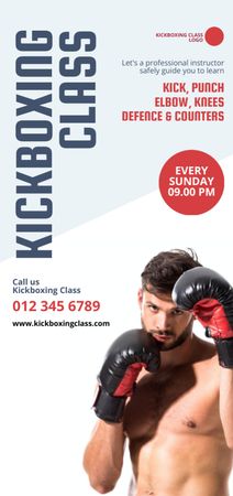 Kickboxing Training Announcement Flyer DIN Large Design Template