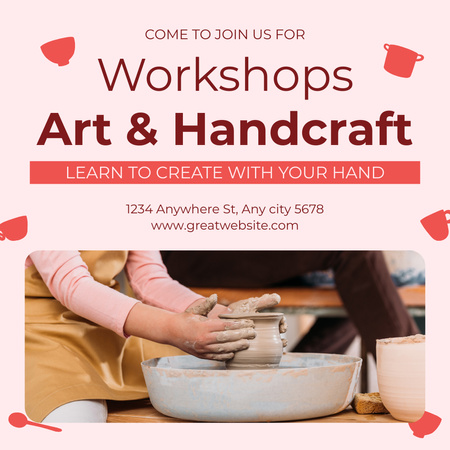 Workshop Services Offer for Craft and Art Instagramデザインテンプレート