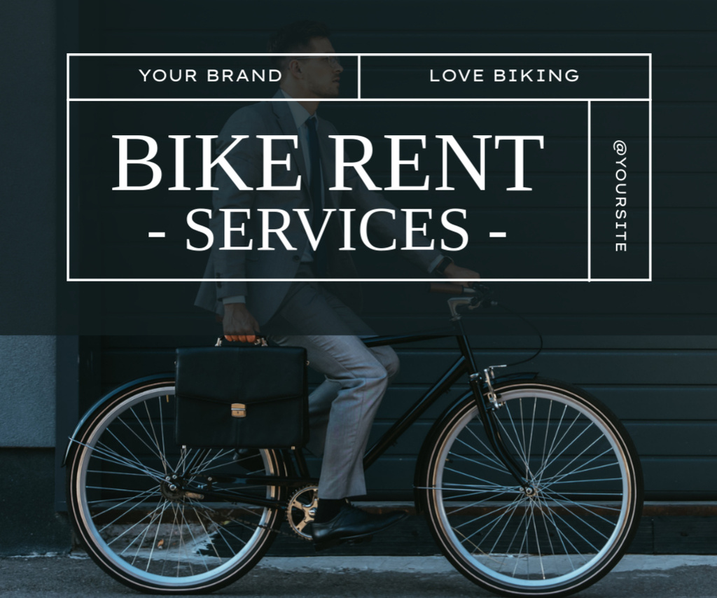 Rent Services for Bicycles Lovers Medium Rectangle Design Template