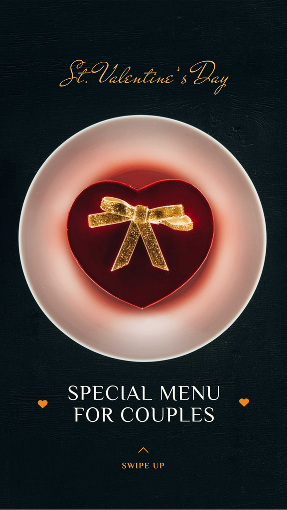 Designvorlage Valentine's Day Dinner with Heart Box für Instagram Story