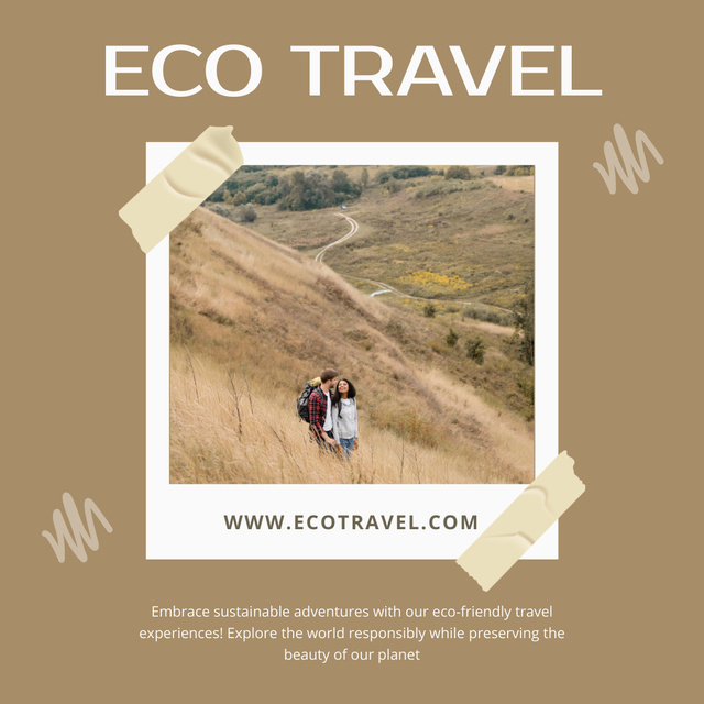 Designvorlage Inspiration for Eco Travel with Couple in Field für Instagram
