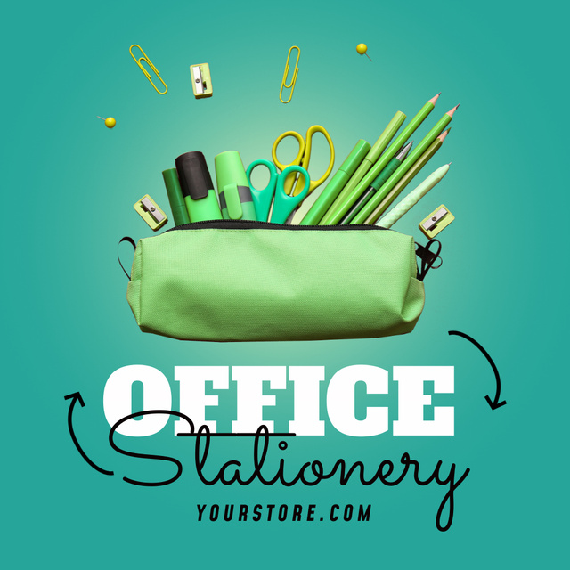 Designvorlage Offer of Office Supplies in Store für Animated Post