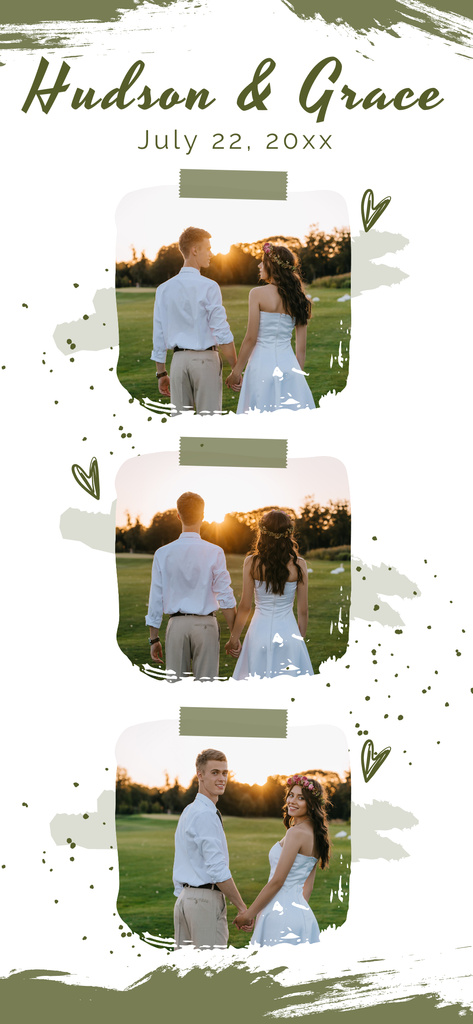 Plantilla de diseño de Collage with Wedding Ceremony Announcement Snapchat Moment Filter 