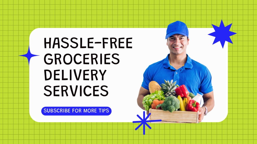 Ontwerpsjabloon van Youtube Thumbnail van Hassle-Free Food Delivery