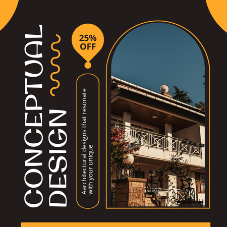 Designvorlage Rabatt auf konzeptionelle Architekturdesigndienste für Instagram AD