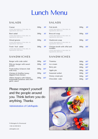 Lunch Menu Announcement Menu – шаблон для дизайну