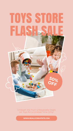 Platilla de diseño Discount on Toys with Photos of Children Playing Instagram Story