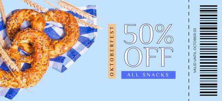 Discount on Bagels on Oktoberfest Coupon 3.75x8.25in Design Template