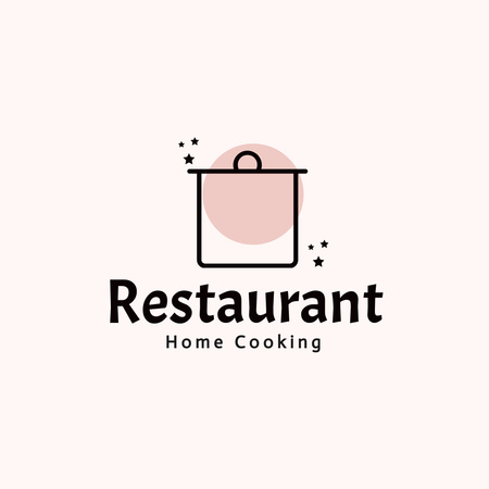 Restaurant Ad with Pot Logo Design Template