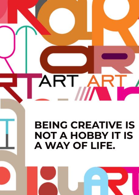 Ontwerpsjabloon van Invitation van Creativity Quote on colorful Letters
