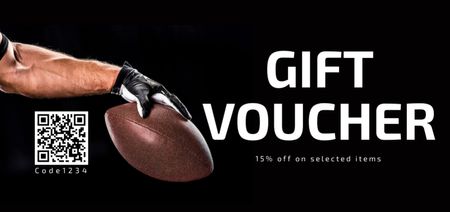 Designvorlage Gift Voucher for Rugby Equipment für Coupon Din Large