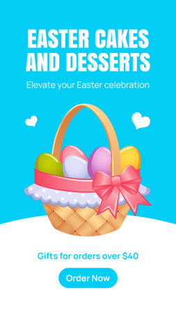Easter Special Offer of Cakes and Desserts Instagram Video Story Design Template