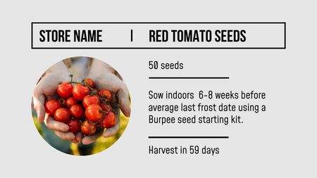 Plantilla de diseño de semillas de tomate rojo ad Label 3.5x2in 