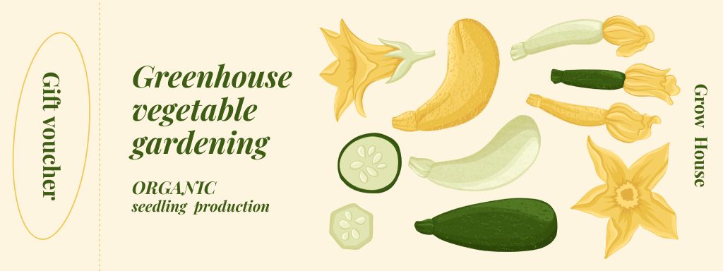 Greenhouse Organic Vegetable Gardening Coupon Šablona návrhu