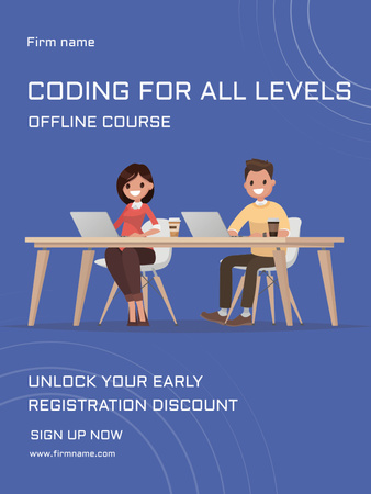 Programming Courses Ad Poster US Design Template