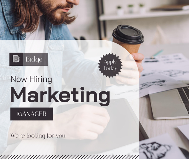 Modèle de visuel Marketing specialist hiring - Facebook