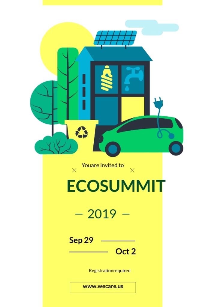 Modèle de visuel Eco Summit Invitation Sustainable Technologies - Tumblr