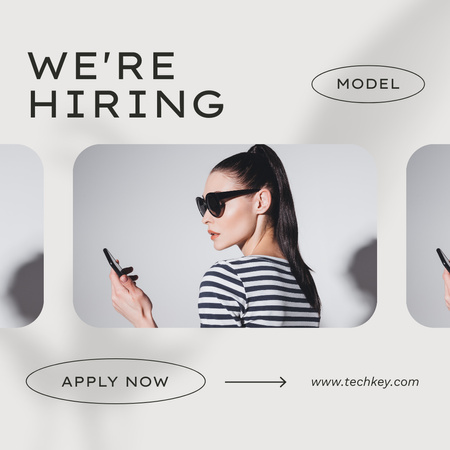 Fashion Woman for Models Hiring Announcement Instagram Design Template