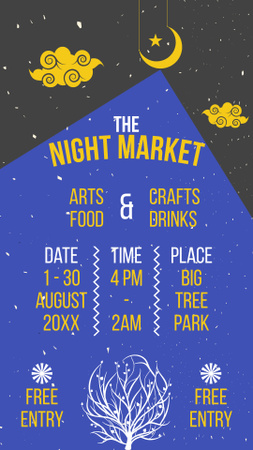 Designvorlage Art and Craft Night Market Announcement für Instagram Story