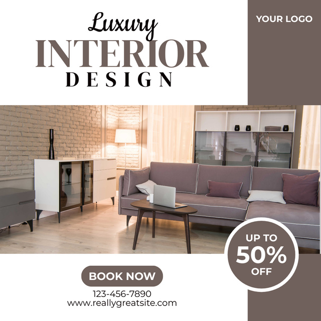 Ad of Luxury Interior Design Instagram ADデザインテンプレート