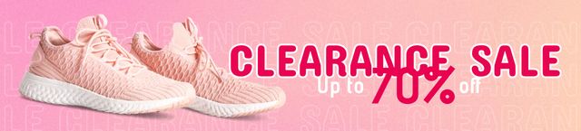 Designvorlage Discount Offer on Stylish Pink Sneakers für Ebay Store Billboard